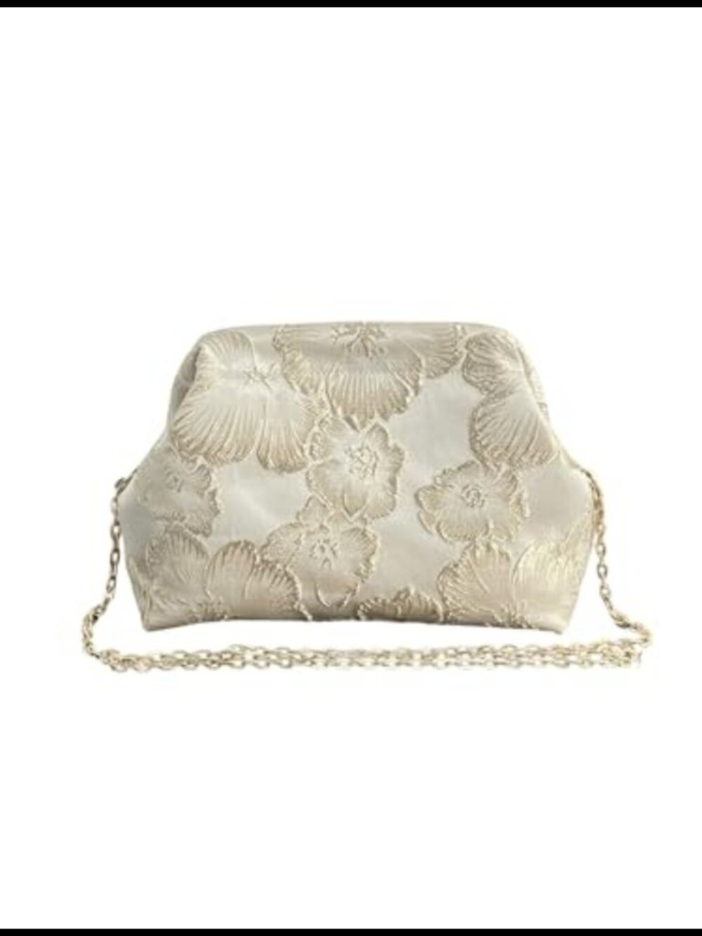 Women's Floral Embroidered Clutch Evening Handbag with Chain